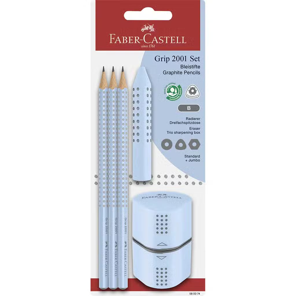 Faber Castell Blyantsæt Trio Lyseblå