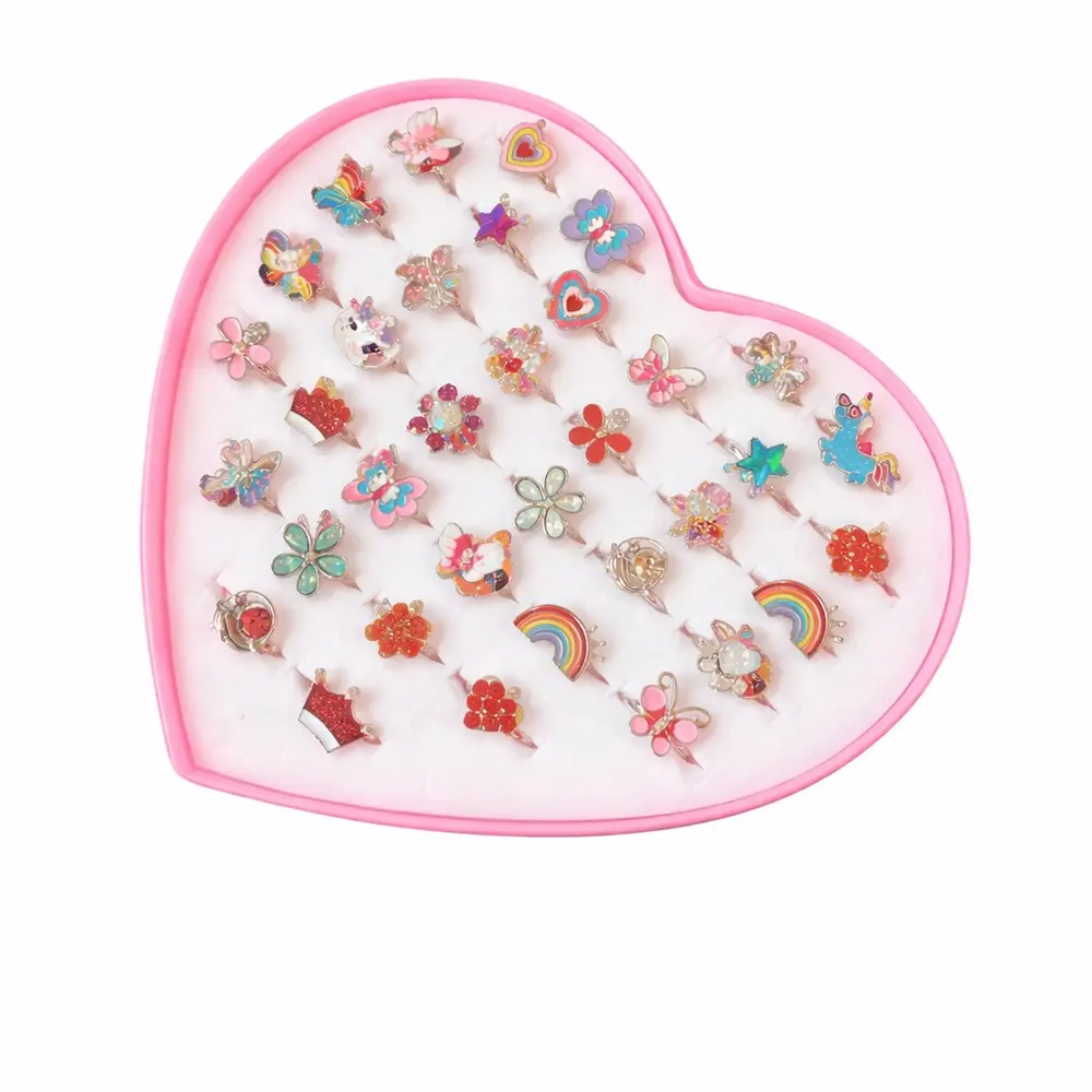 Fingerring Med Sommerfugle   Stk  Assorteret