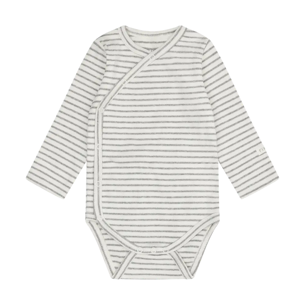 Fixoni Langærmet Rib Wrap Body Flint Gray Melange 44