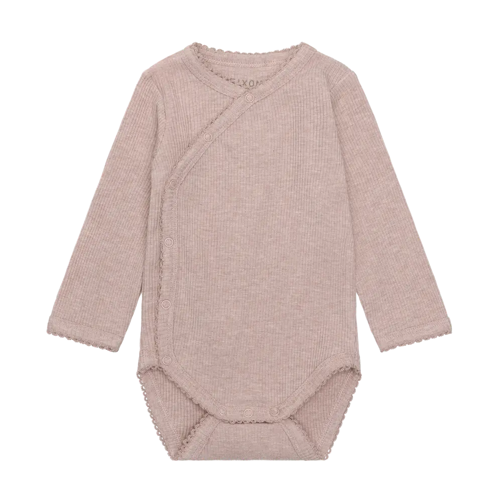 Fixoni Langærmet Wrap Body Rib Pale Mauve Melange 62