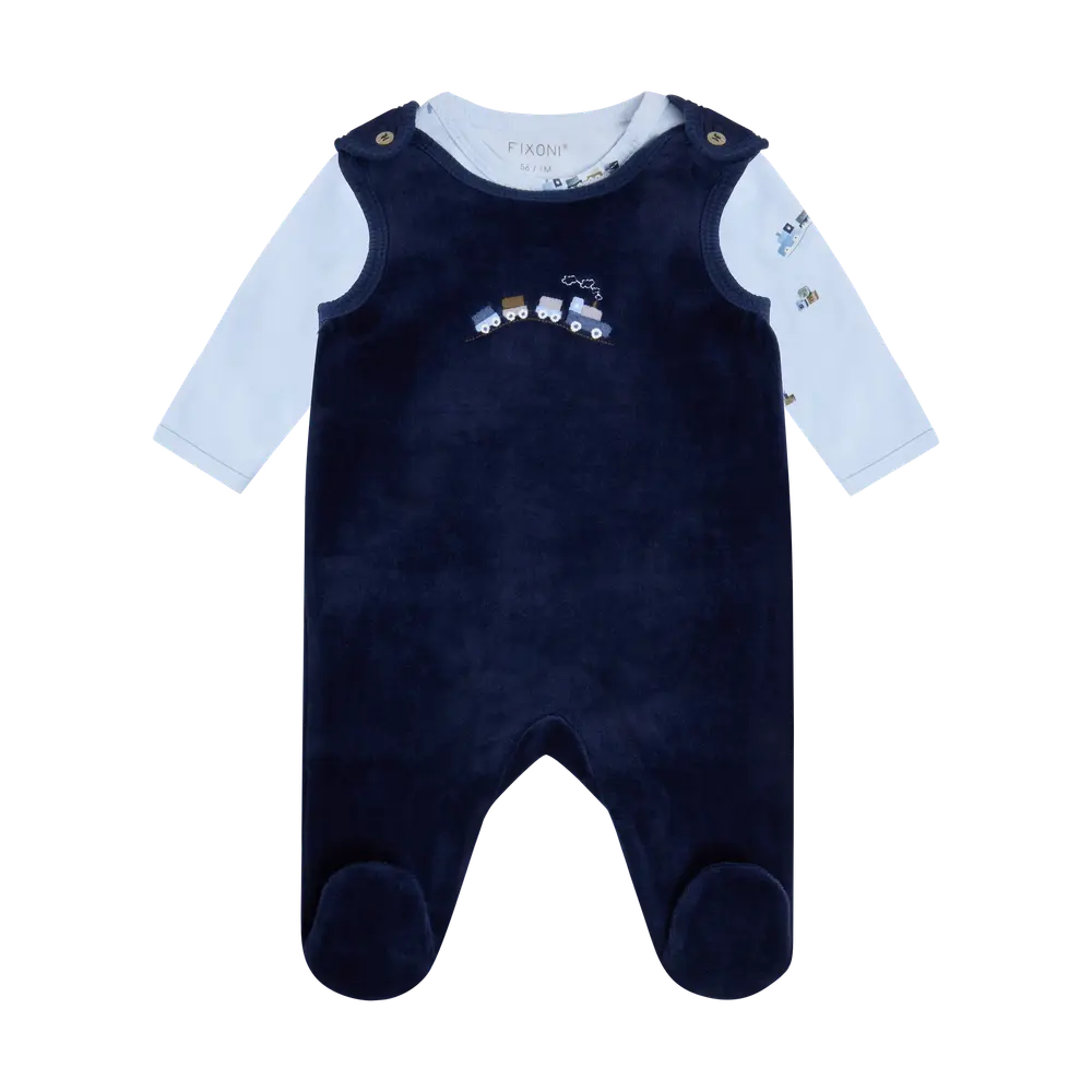 Fixoni Sæt    Body Og Velour Romper Navy Blazer 44