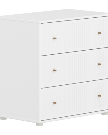 Flexa Saga Kommode74x75 5x45 Hvid Riller Egetræsgreb