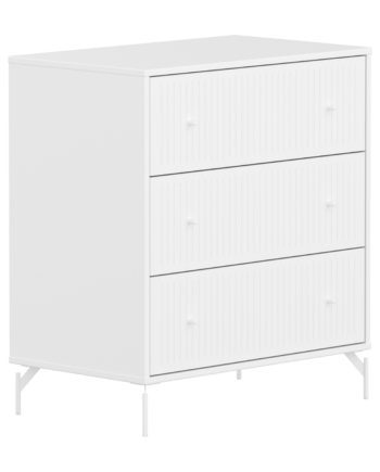 Flexa Saga Kommode 84x75 5x45 Hvid Riller Hvide Ben Og Greb