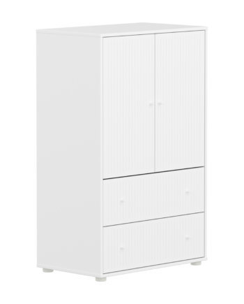 Flexa Saga Skab 120x75 5x45 Hvid Riller Hvid Greb