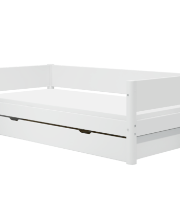 Flexa White Enkeltseng 90x200 Cm    Baggavl Incl  Udtræksseng Hvid Eg