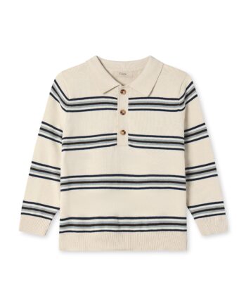 Fliink Benny Ls Polo Sandshell Stripe 80 Cm