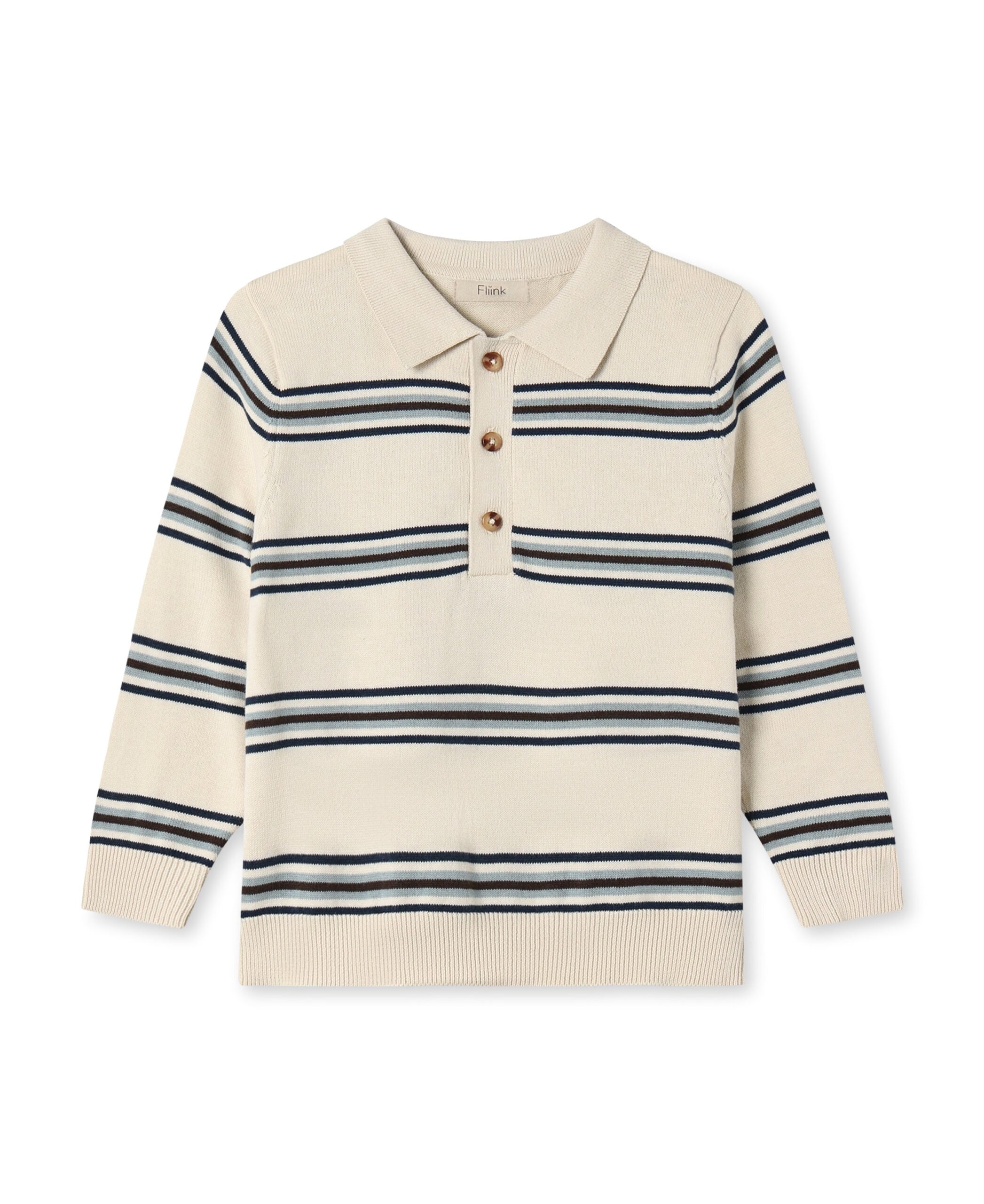 Fliink Benny Ls Polo Sandshell Stripe 80 Cm