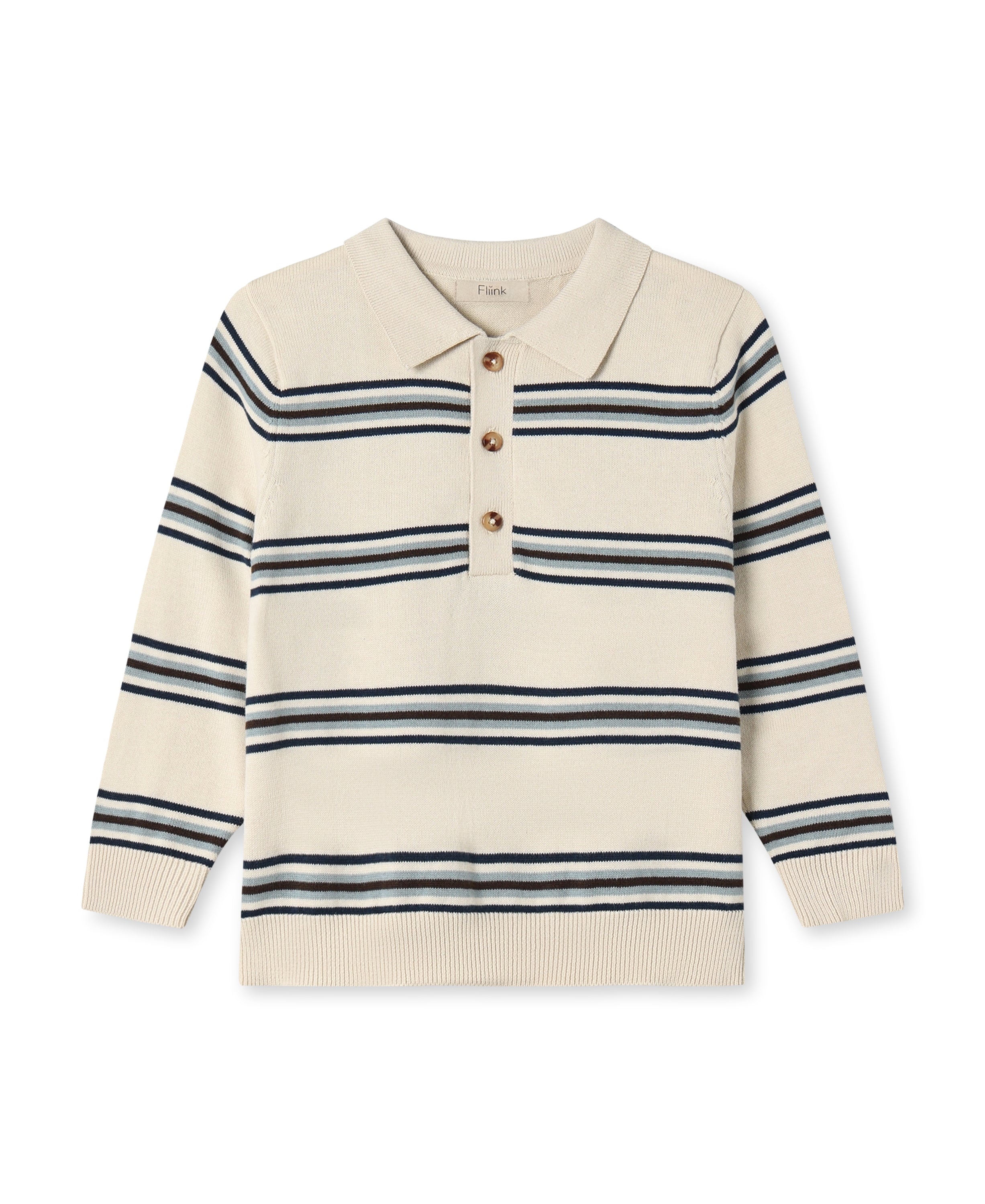 Fliink Benny Ls Polo Sandshell Stripe 80 Cm