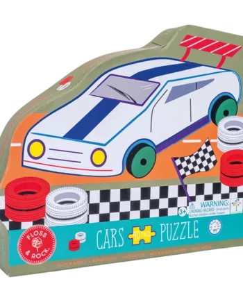 Floss   Rock Puslespil    Formet Motiv   æske 40 Brikker Cars  Quot Racing Car Quot