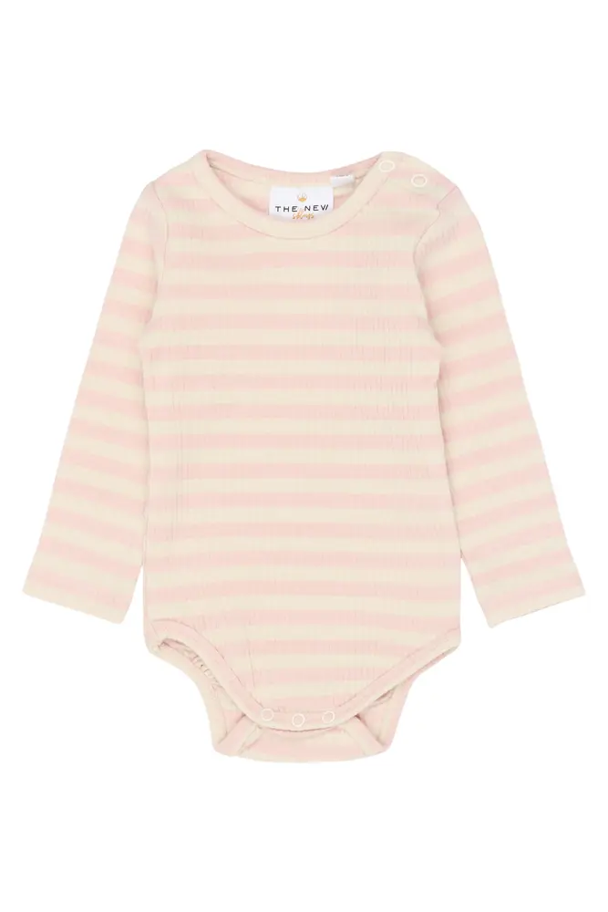 Fro Langærmet Rib Body Peach Whip Striped 86