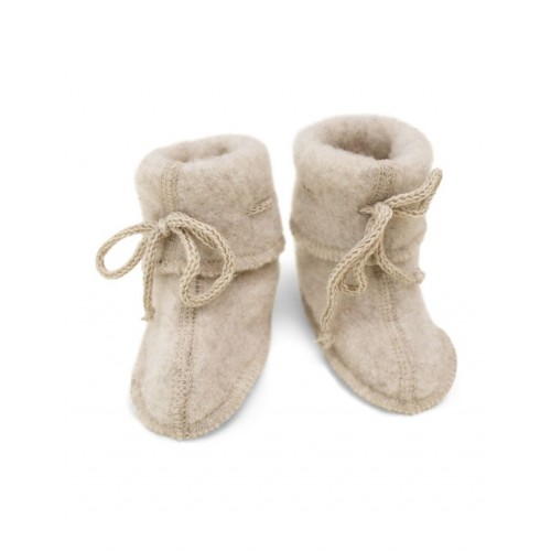 Futter Med Bindebånd   100  Merino Uld Til Baby     : 12 Cm  Sand Melange