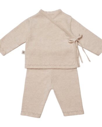 Huttelihut Lani Sæt Baby Bluse   Bukser Uld Off White 56-62 Cm