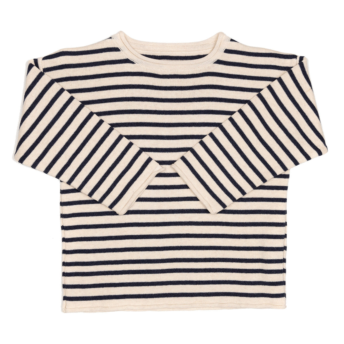 Huttelihut Stribet Strik  -neck Navy  -  år