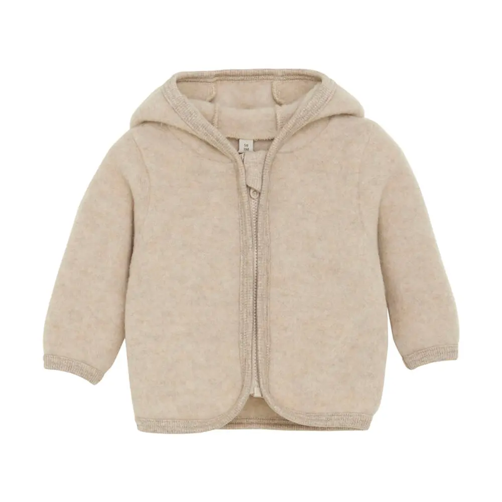 Cardigan    ører Uld Fleece Camel Melange 56