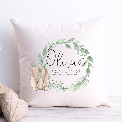 Kanin Pude Med Navn Pudebetræk Navn