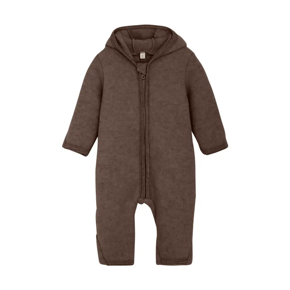 Køredragt    ører Uld Fleece Brown Melange 56