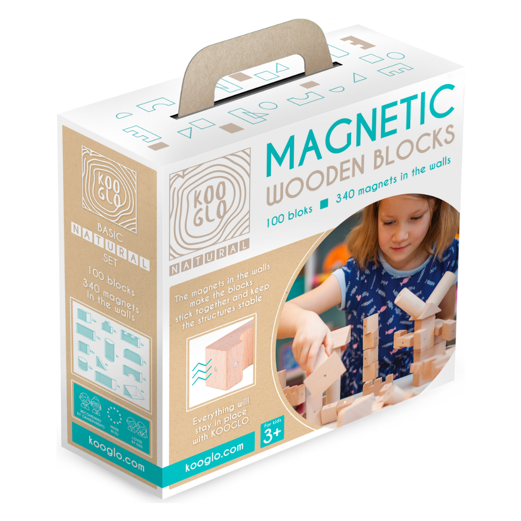 Kooglo Mega Natural 100 Magnetiske Byggeklodser