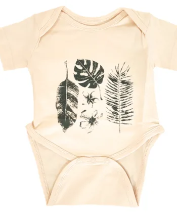 Kortærmet Body Sandfarvet Med Print