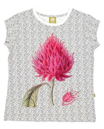 Kortærmet  -shirt Bogstavprint Med Blomst