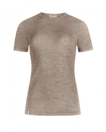 Kortærmet  -shirt Til Dame   100  Merino Uld Beige Melange