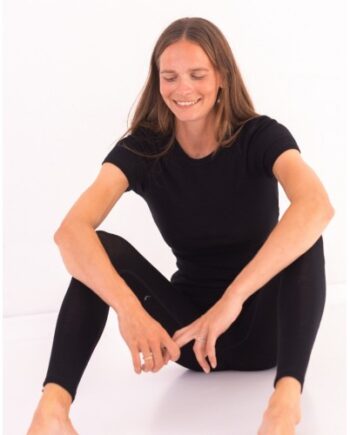 Kortærmet  -shirt Til Dame   100  Merino Uld Black