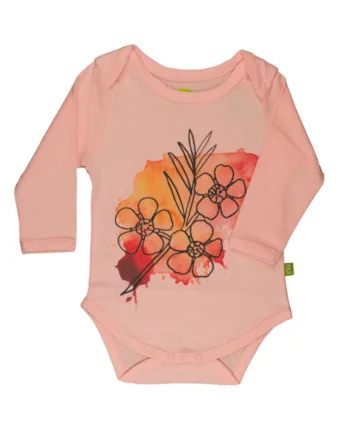 Langærmet Body Lys Melon Med Blomsterprint