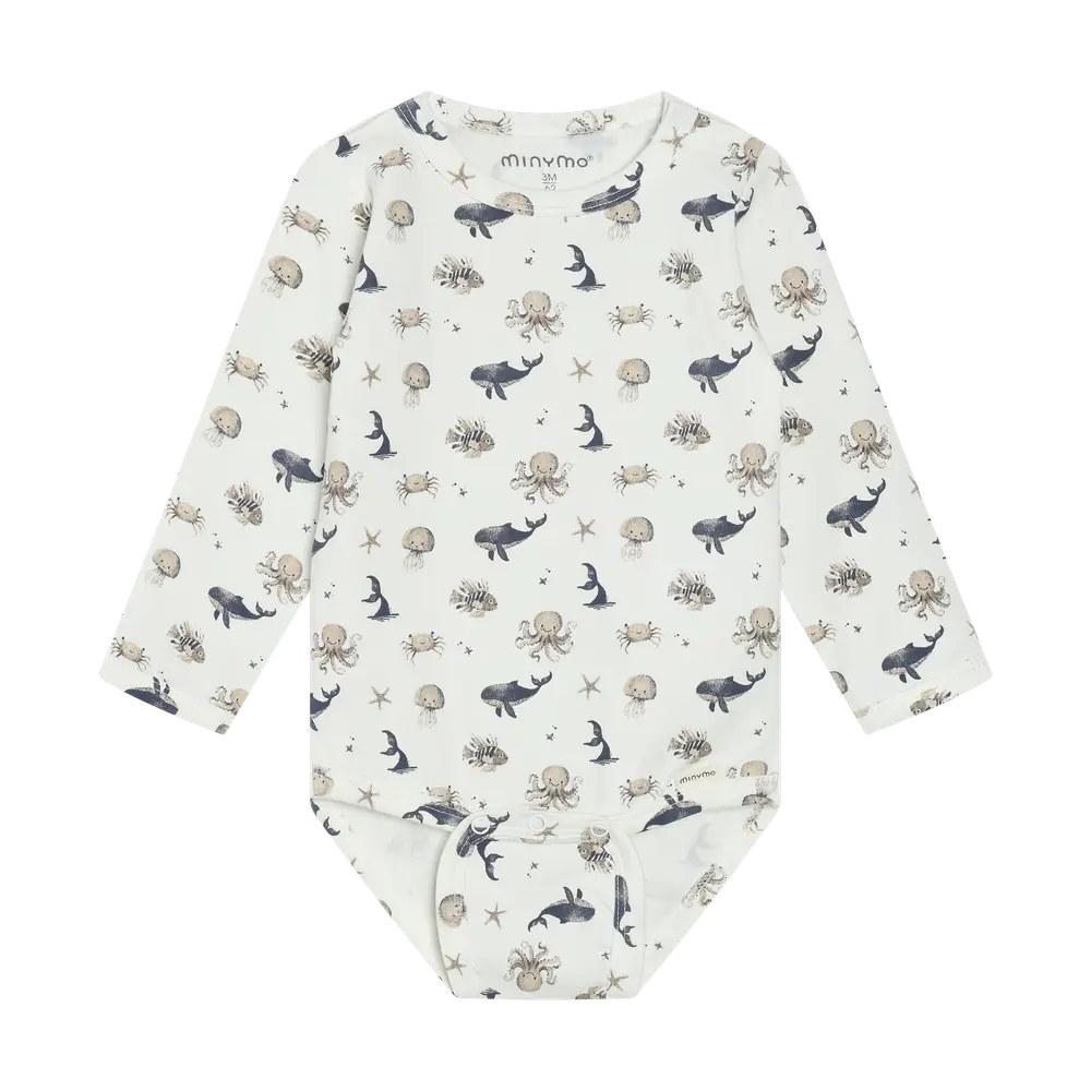 Langærmet Body    Print White Pepper 50