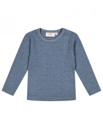 Langærmet  -shirt   100  Merino Uld  Oeko-texâ  Blue Melange 86