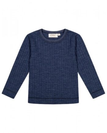 Langærmet  -shirt   100  Merino Uld  Oeko-texâ  Navy Melange 80
