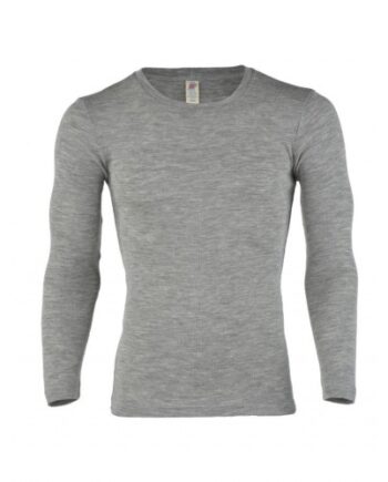 Langærmet Trøje   En Kombination Af Uld Og Silke Til Herre 50 52 Light Grey Melange