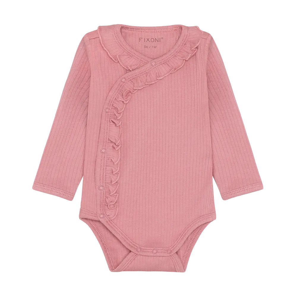 Langærmet Wrap Rib Body Dusty Rose 62