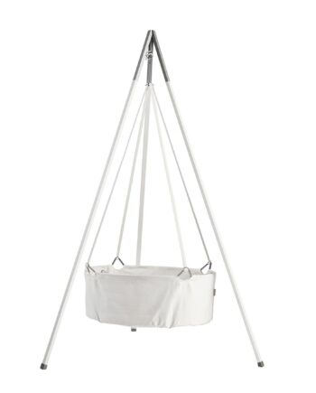 Leander Classic Vugge   Madras Og Stativ Hvid