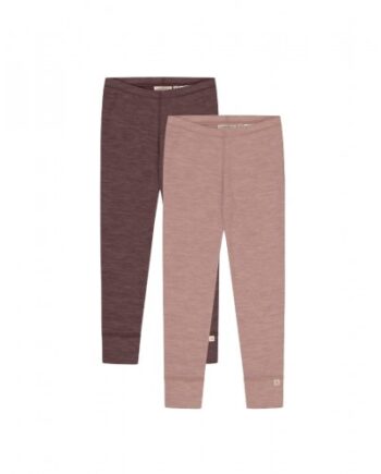 Leggings   100  Merino Uld  Oeko-texâ   -pak 86 92 Plum Soft Rose Melange
