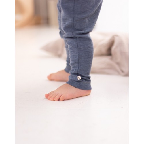 Leggins   100  Merino Uld Til Baby Og Børn Blue Melange 56