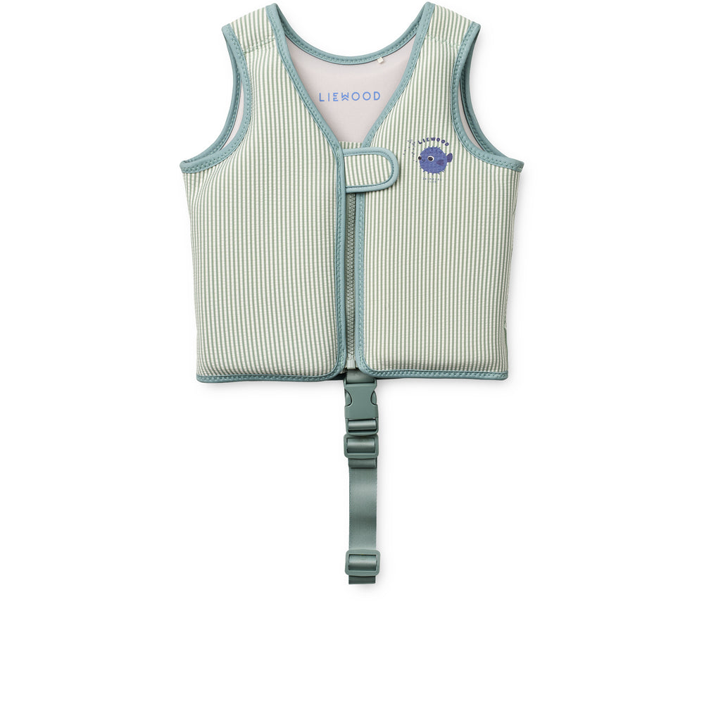 Liewood Dove Seersucker Swim Vest Peppermint   Sandy  -  år   11-15 Kg