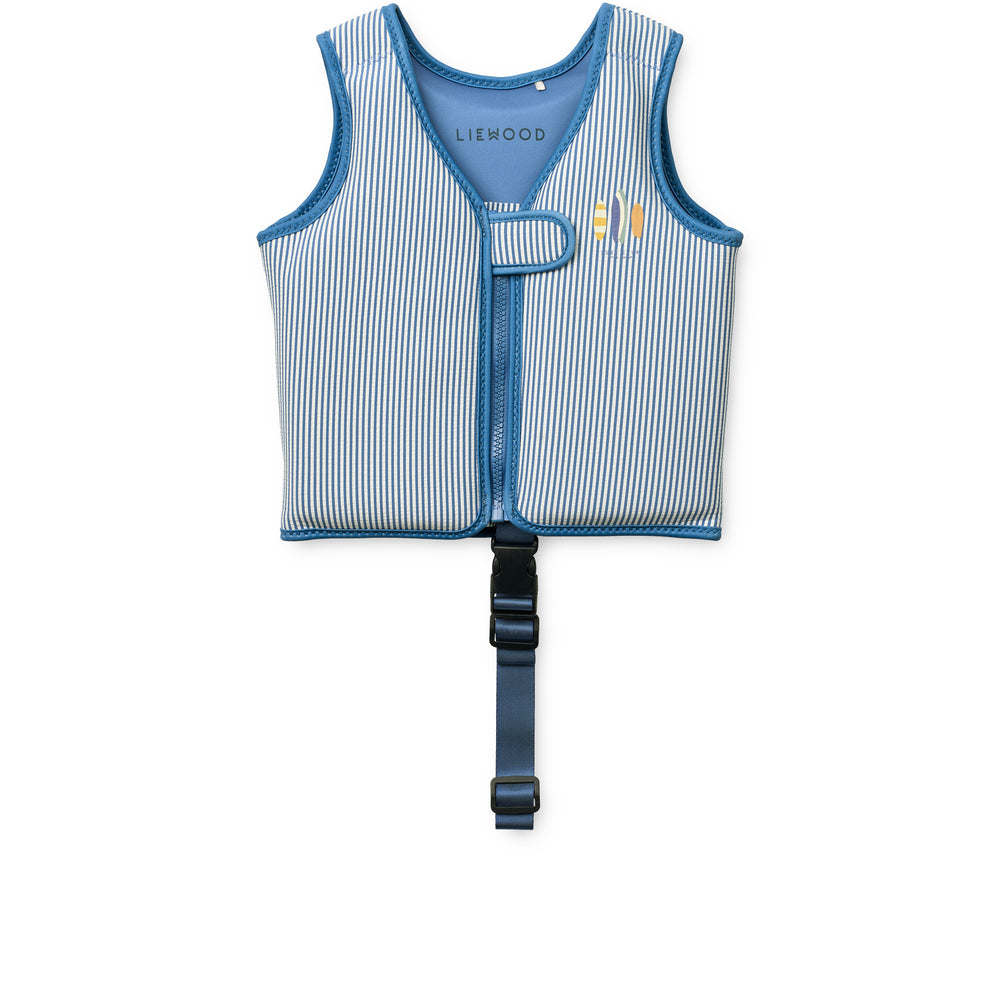 Liewood Dove Seersucker Swim Vest     Stripe Riverside Creme De La Creme  -  år   11-15 Kg