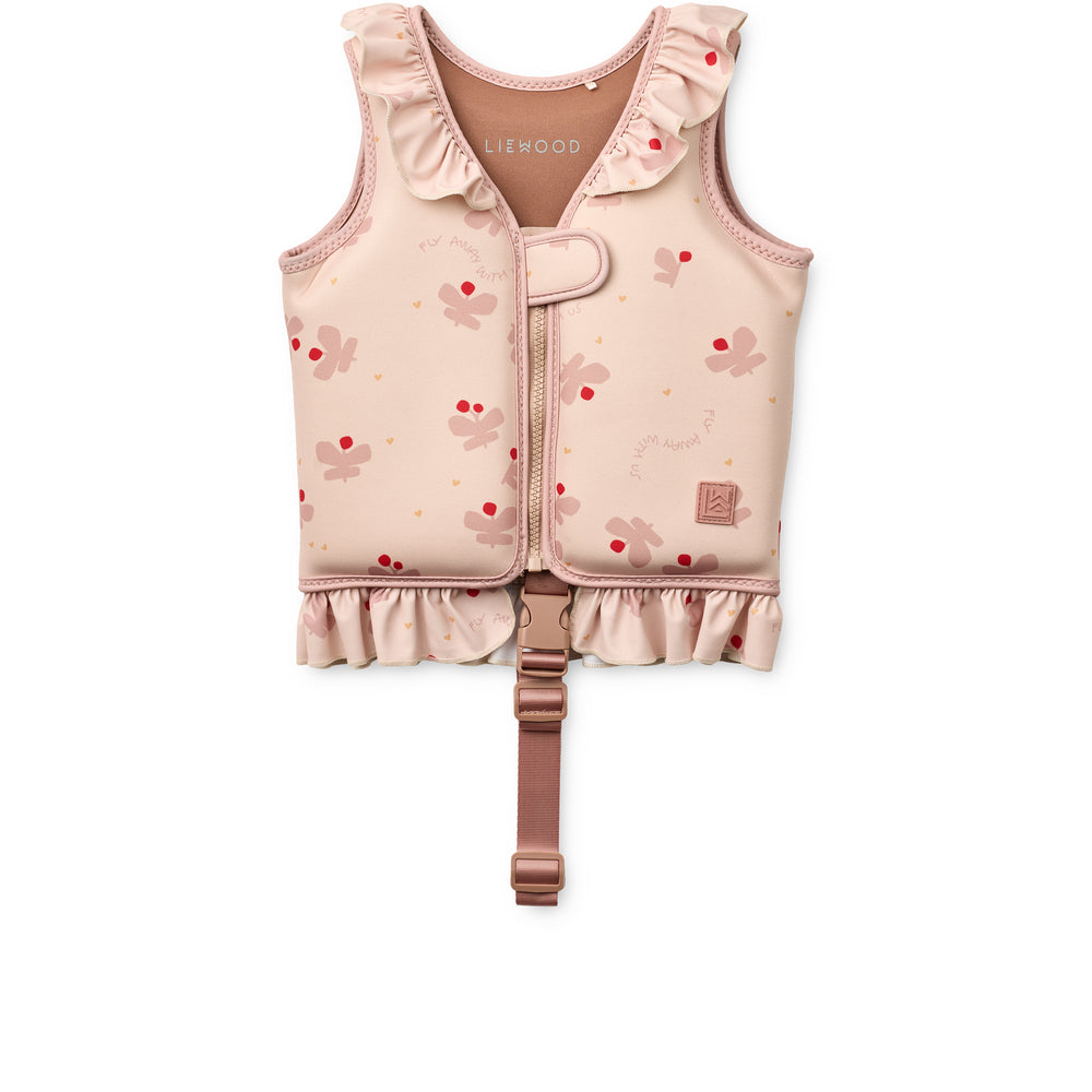 Liewood Dove Swim Vest   Frill- Butterfly Apple Blossom  -  år   11-15 Kg