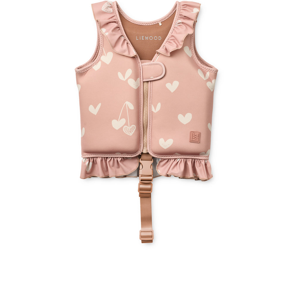 Liewood Dove Swim Vest   Frill- Sweethearts Pale Tuscany  -  år   11-15 Kg
