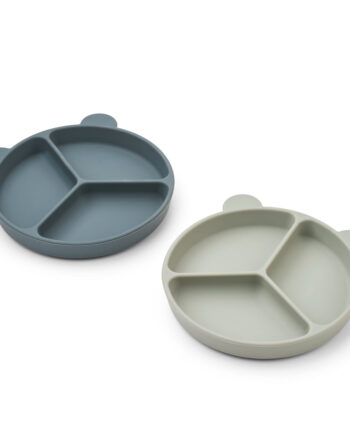 Liewood Stacy Skridsikker Tallerken   Pak Whale Blue   Dove Blue