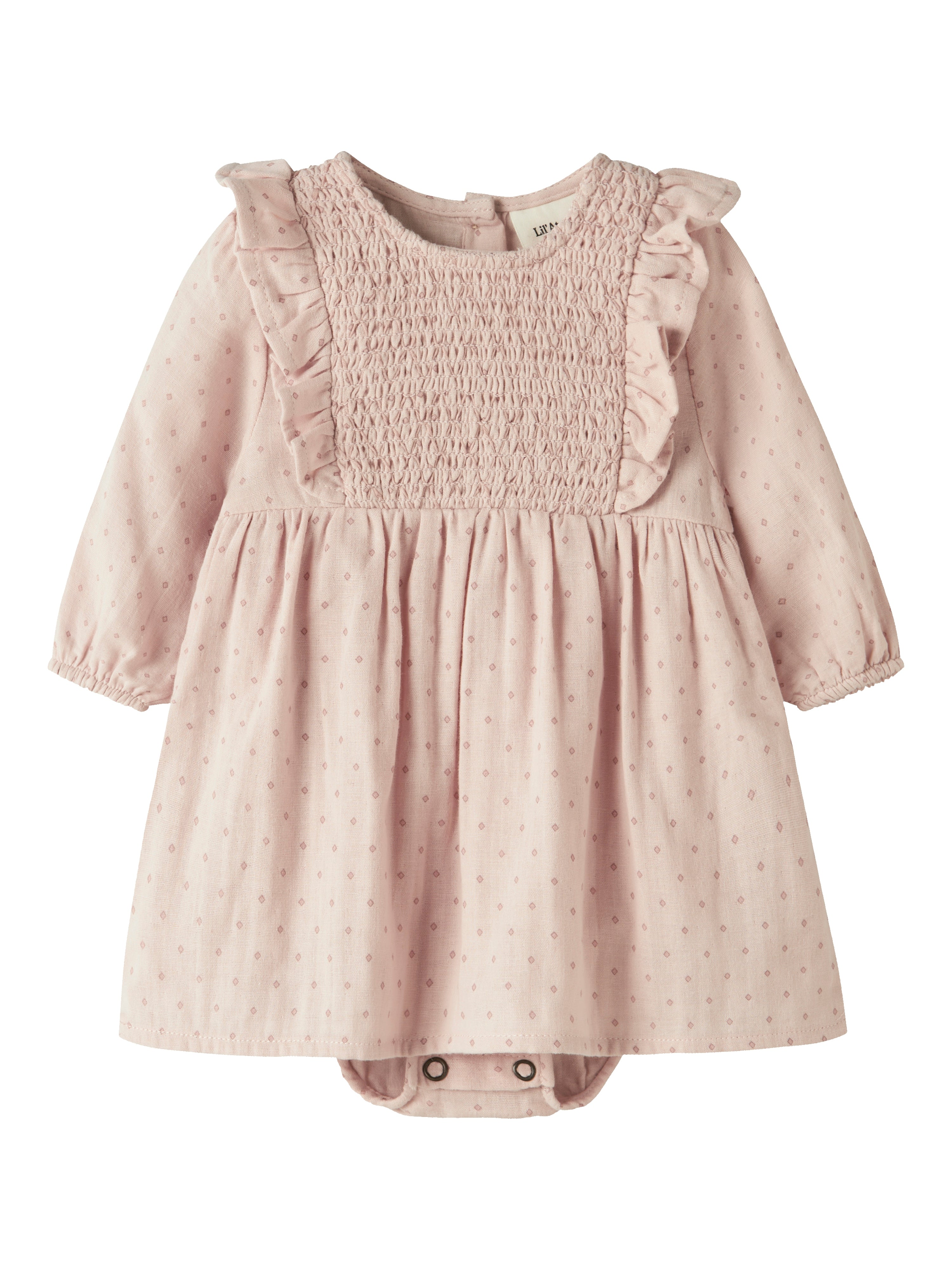 Lil Atelier Dembe Ls Loose Body Dress Peach Whip 56 Cm