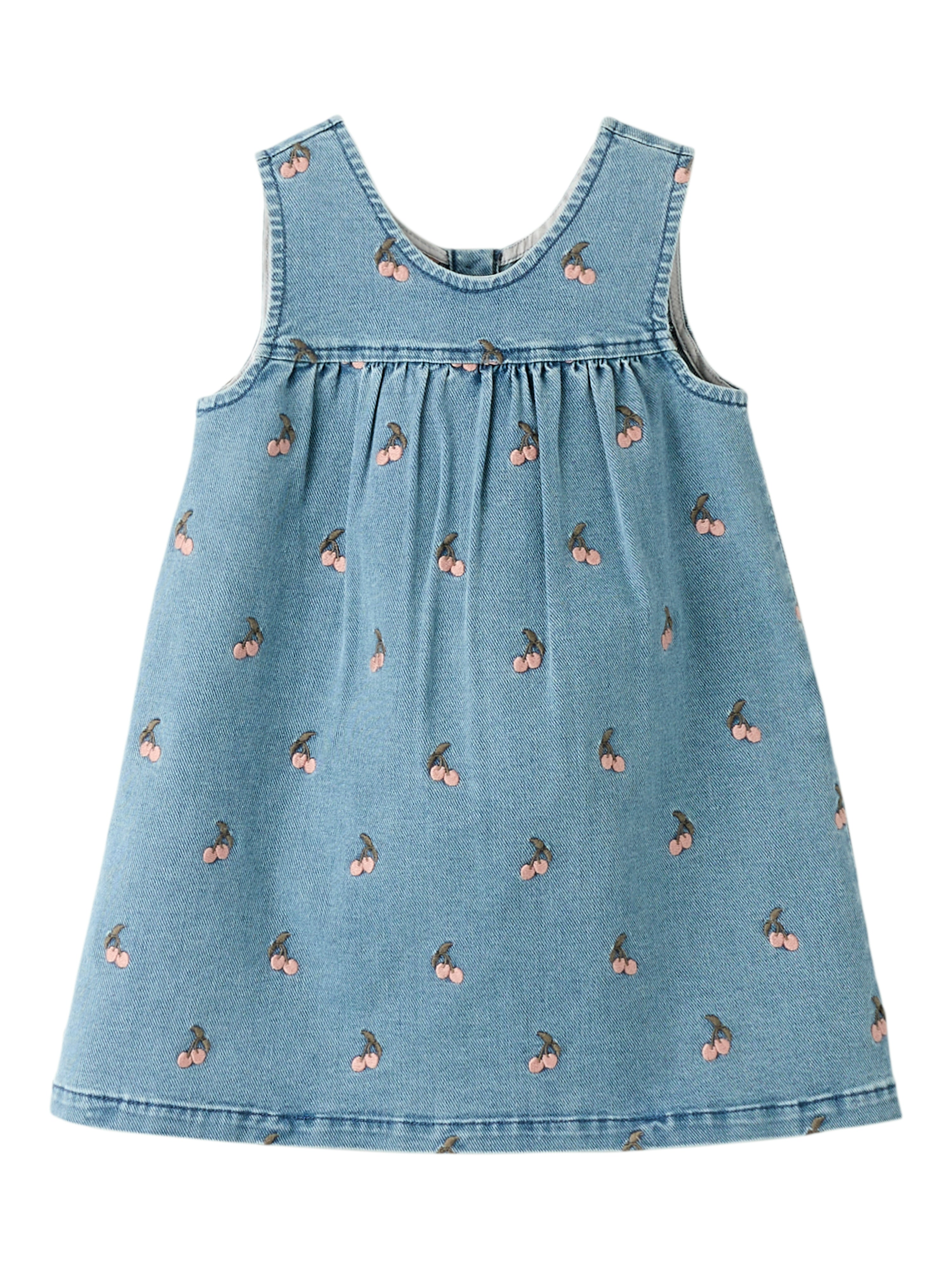 Lil Atelier Deva Loose Emb Spencer Medium Blue Denim Cherry 92 Cm
