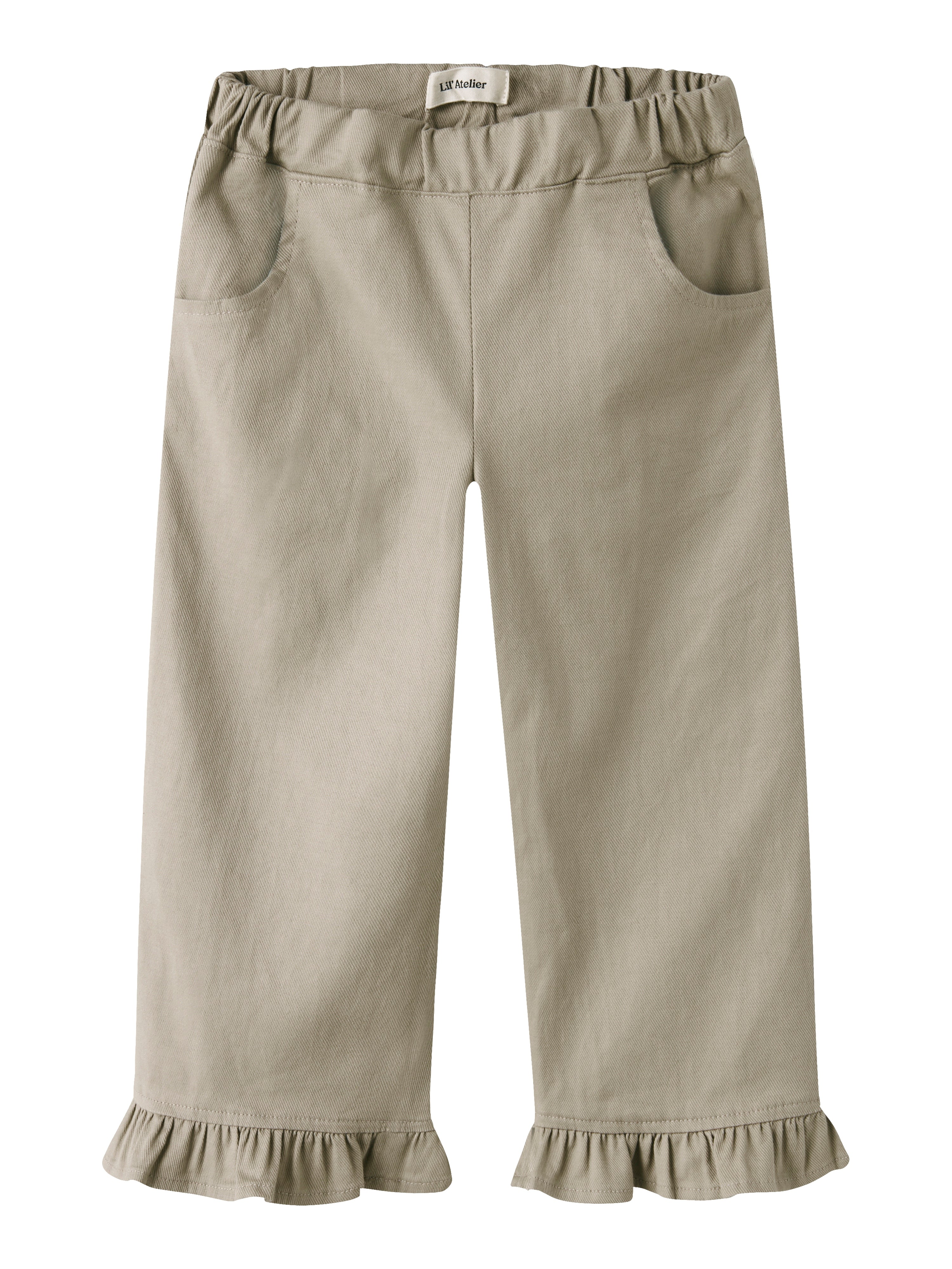 Lil Atelier Doreen Wide Twill Pants Oxford Tan 92 Cm