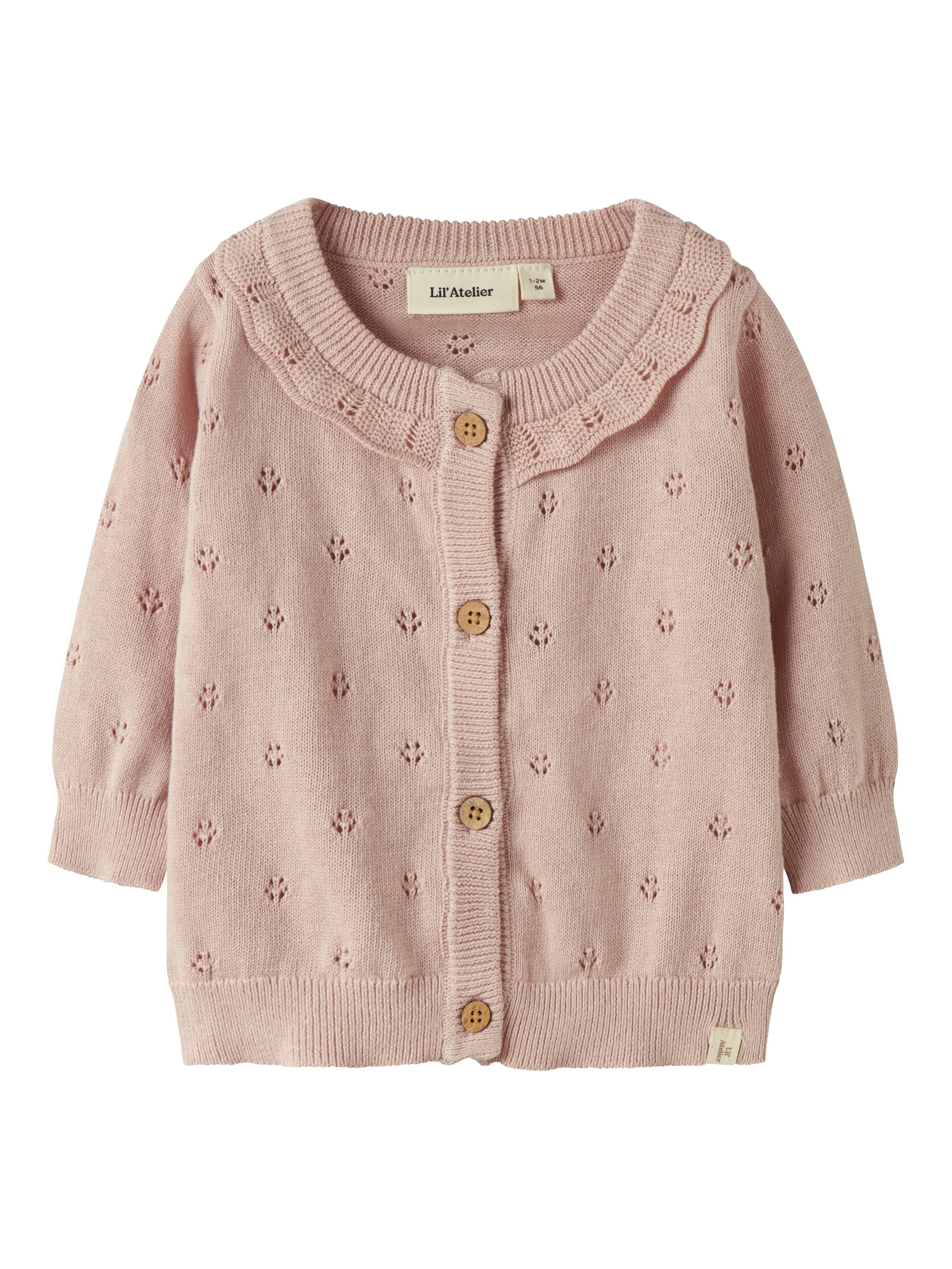 Lil Atelier Dorina Ls Knit Cardigan Peach Whip 56 Cm