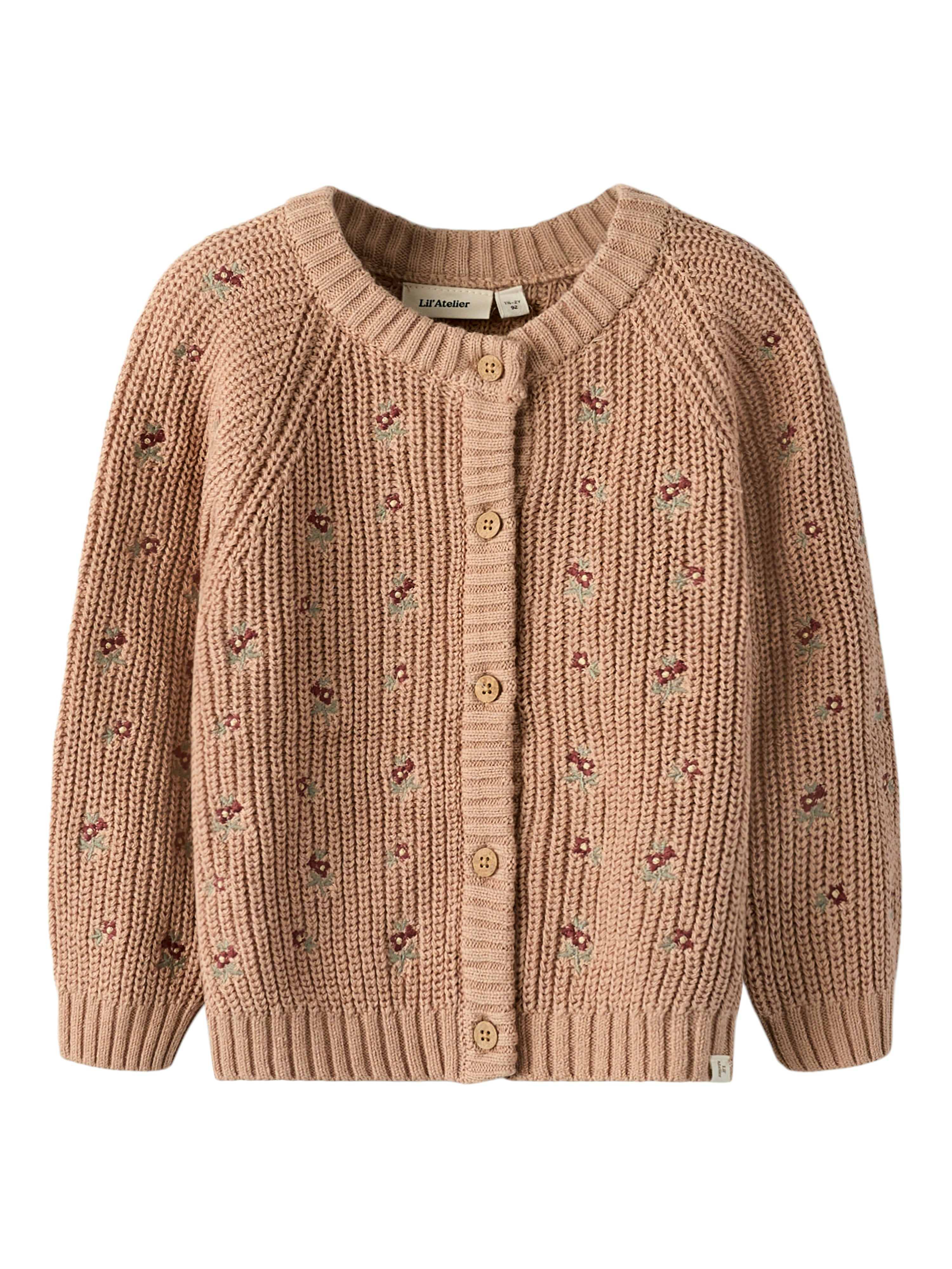 Lil Atelier Emlen Emb Ao Ls Knit Cardigan Roebuck 92 Cm