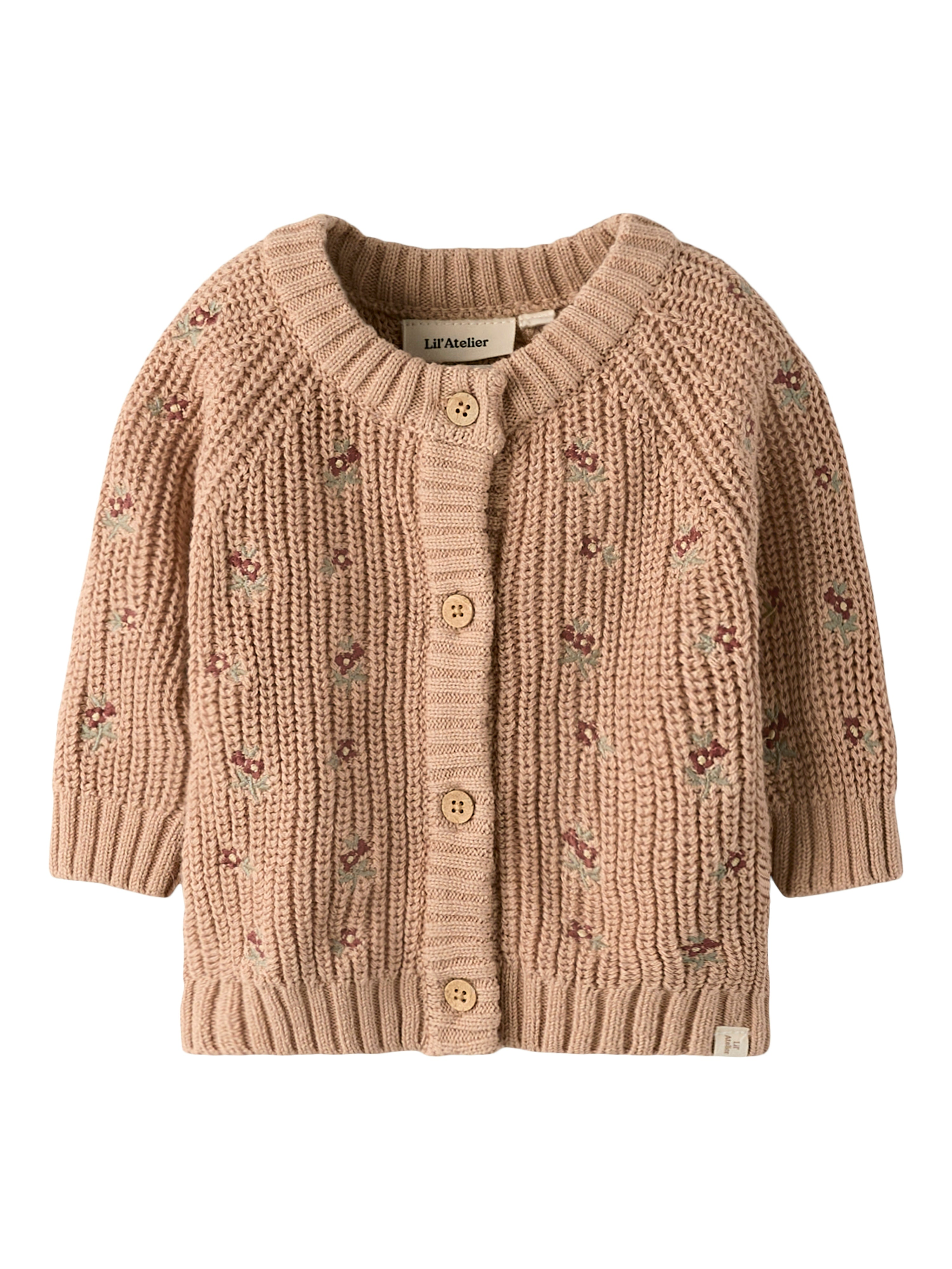 Lil Atelier Emlen Emb Ao Ls Knit Cardigan Roebuck 56 Cm