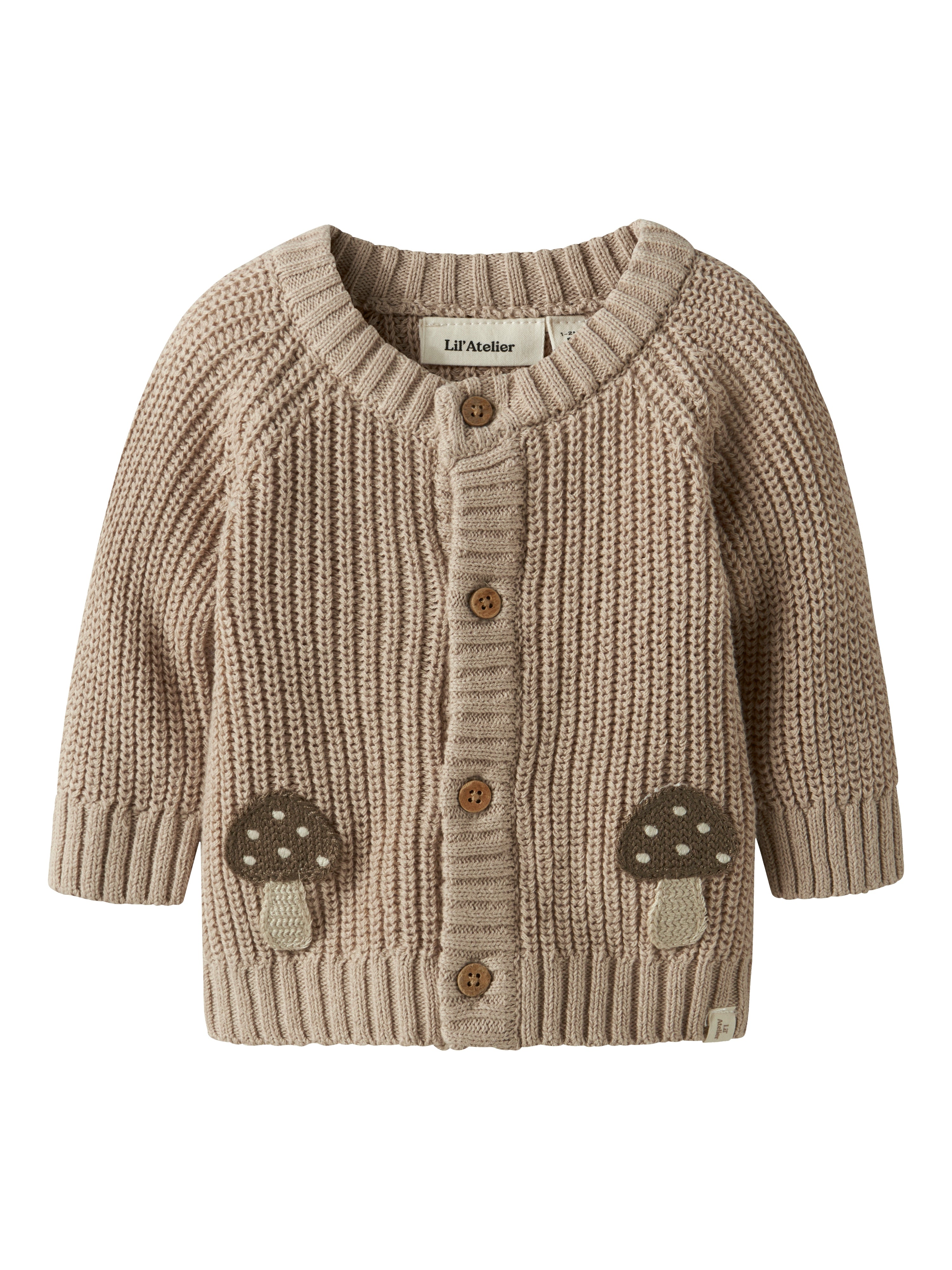 Lil Atelier Emlen Lak Knit Cardigan Oxford Tan 56 Cm