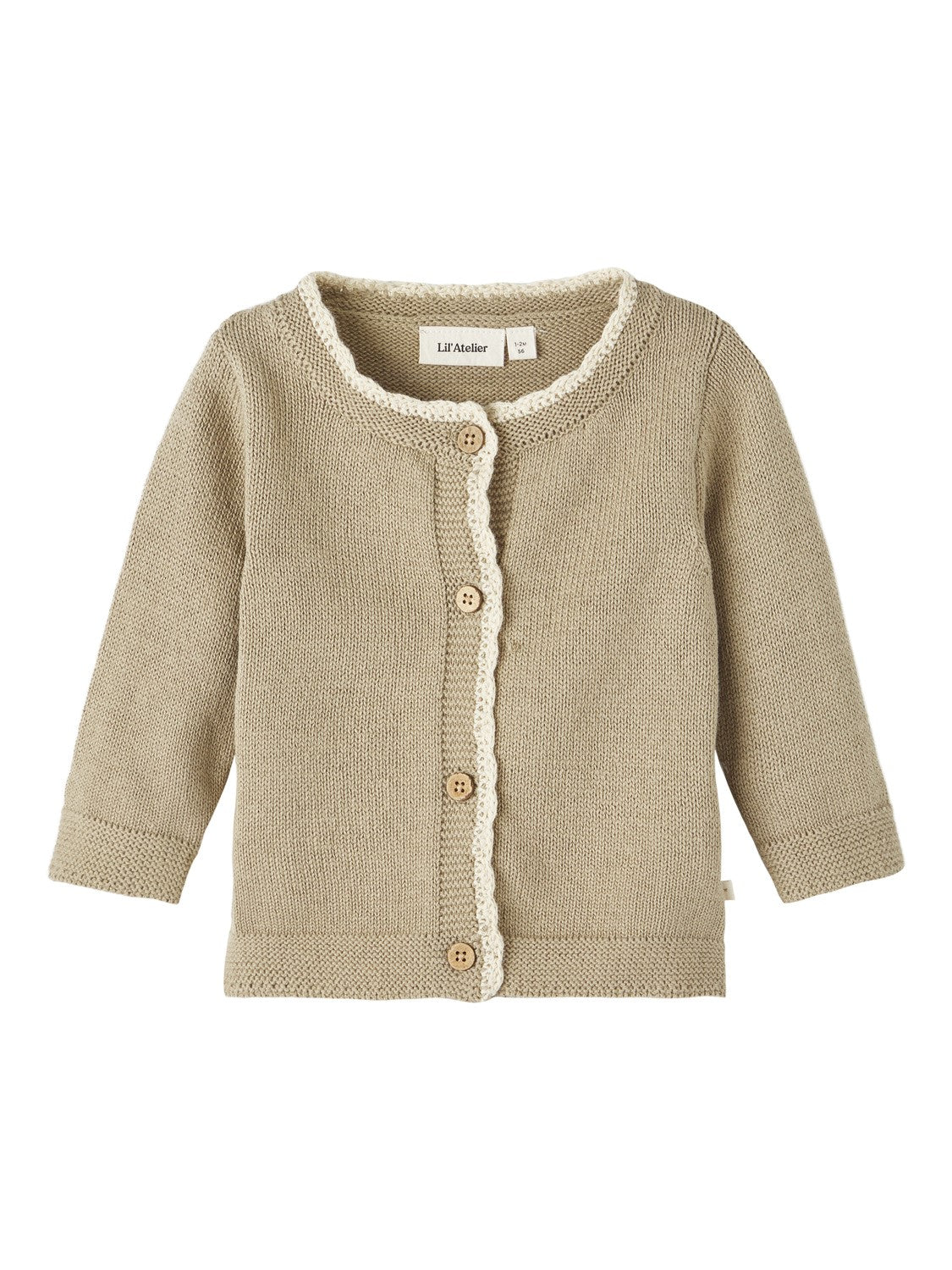 Lil Atelier Emmely Knit Cardigan Chinchilla 56 Cm