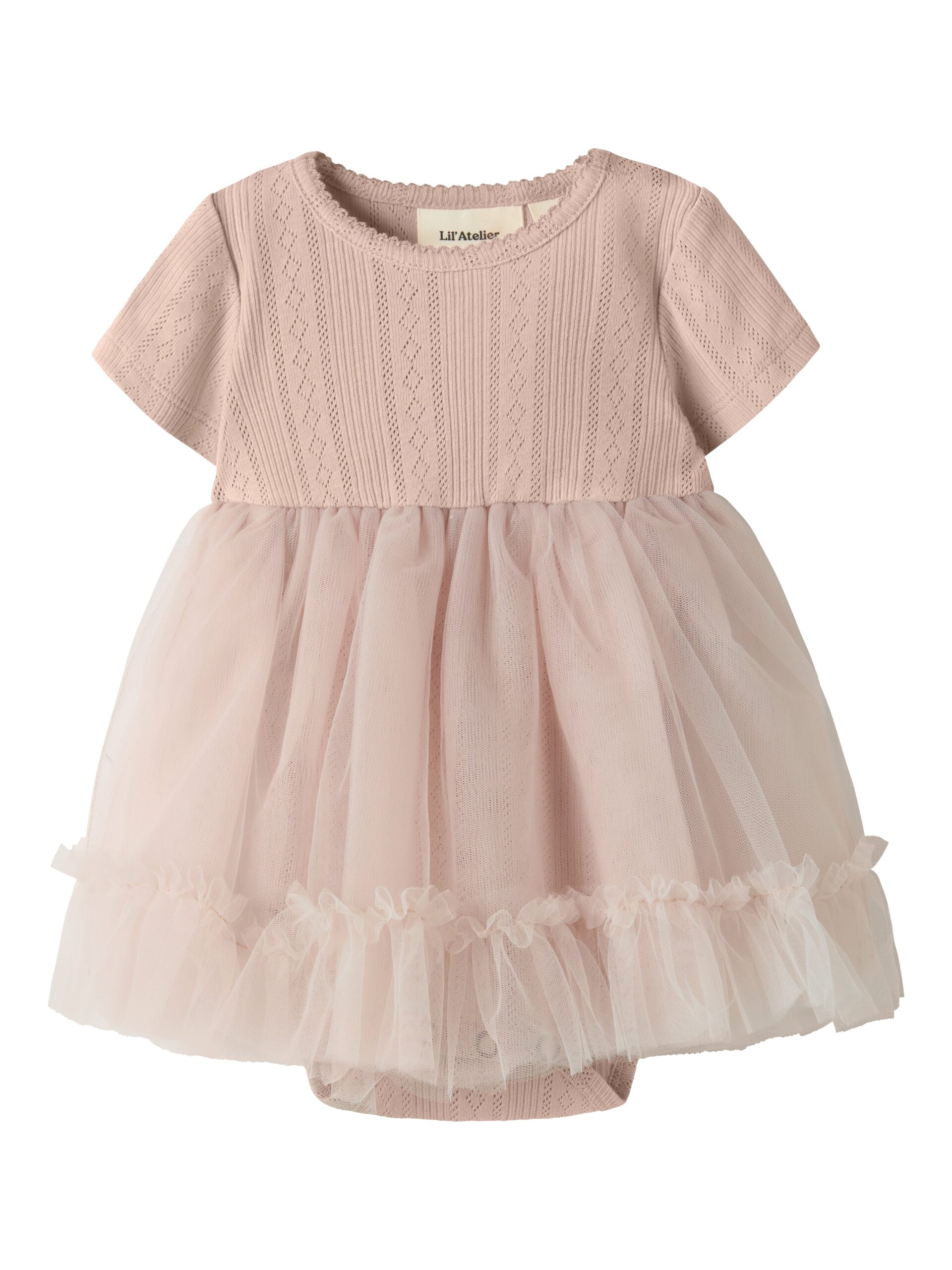 Lil Atelier Fanella Ss Body Tulle Dress Peach Whip 68 Cm
