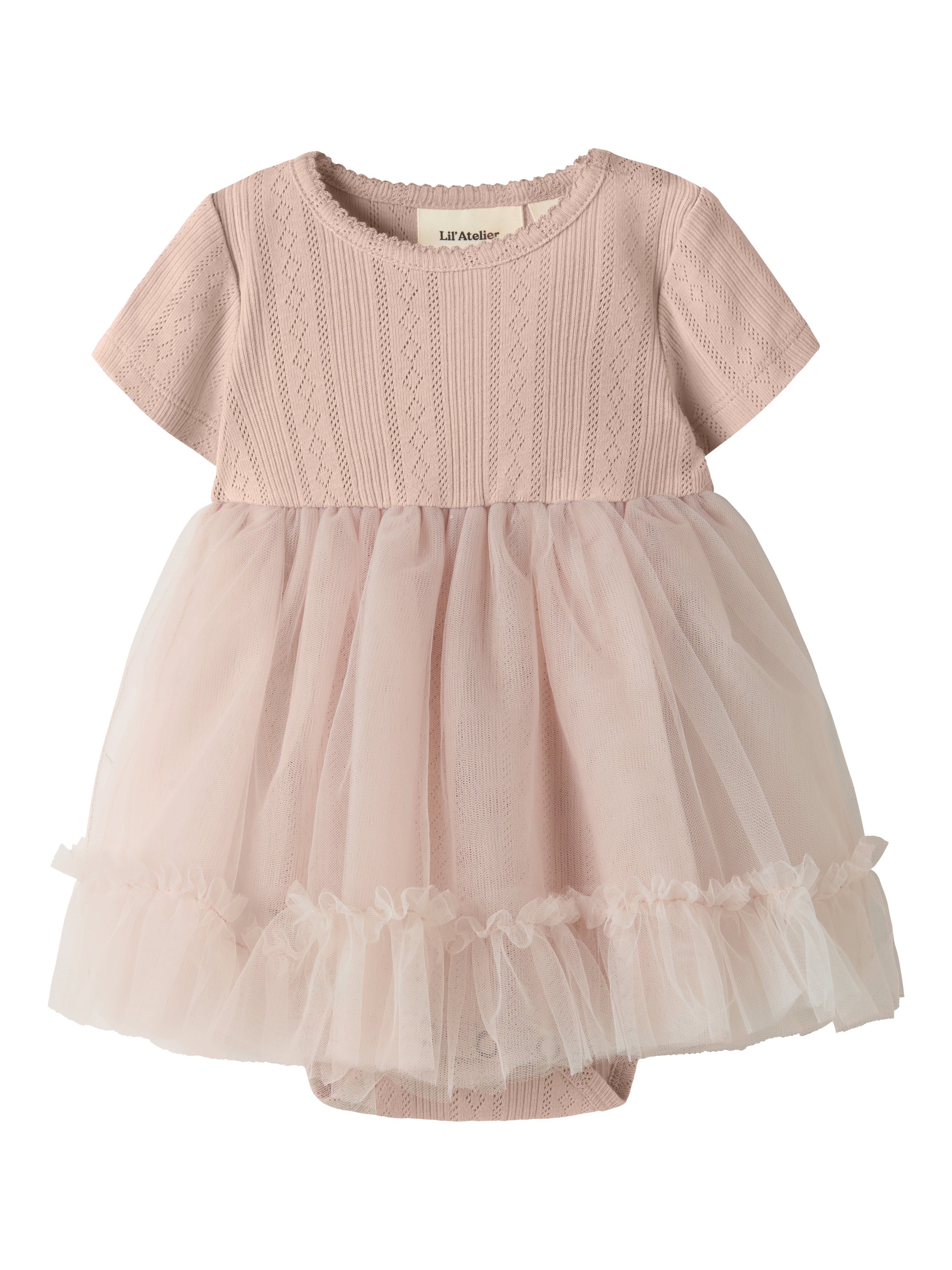 Lil Atelier Fanella Ss Body Tulle Dress Peach Whip 68 Cm