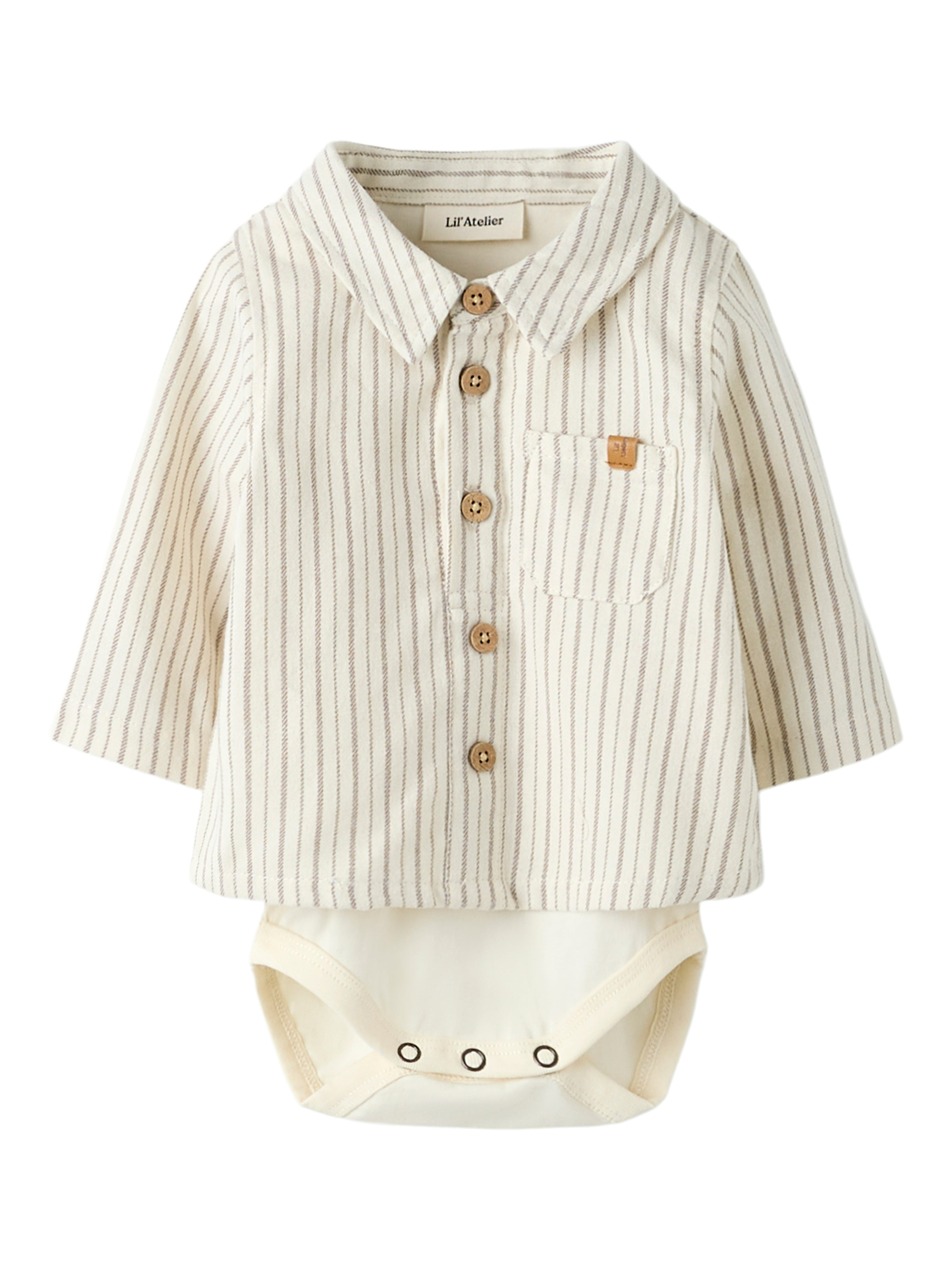Lil Atelier Felixo Ls Body Shirt Turtledove Sepia Tint 56 Cm